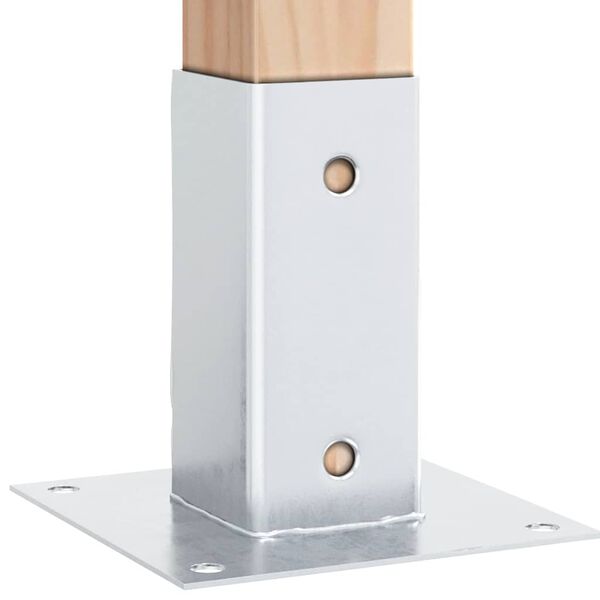 vidaXL 12 db horganyzott acélból oszlopalapok négyzet alakúak 71x71 mm