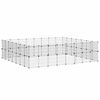 vidaXL 60 paneles fekete ac&eacute;l kis&aacute;llatketrec ajt&oacute;val 280 x 245 x 70 cm