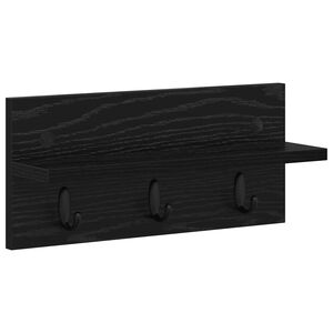 vidaXL Fali Kab&aacute;thorog Falra szerelhető Fekete t&ouml;lgy 40 x 10,5 x 18 cm