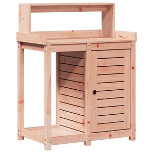 vidaXL t&ouml;m&ouml;r dugl&aacute;szfenyő &uuml;ltetőasztal polccal 82,5 x 50 x 109,5 cm