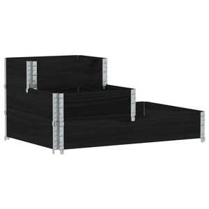 vidaXL 3 szintes fekete t&ouml;m&ouml;r fenyőfa magas&aacute;gy&aacute;s 120 x 80 cm
