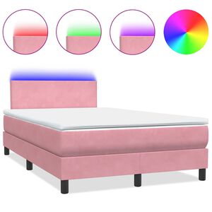 vidaXL r&oacute;zsasz&iacute;n b&aacute;rsony rug&oacute;s &eacute;s LED-es &aacute;gy matraccal 120x220 cm