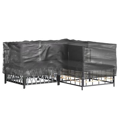 vidaXL 2 db L-alakú kerti bútorhuzat 12 fűzőlyukkal 185x185x70 cm