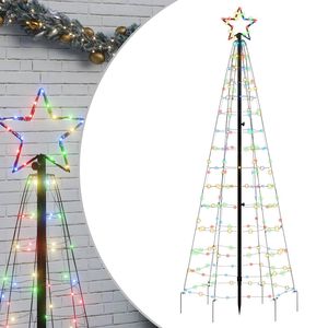 vidaXL sz&iacute;nes LED kar&aacute;csonyfa t&uuml;sk&eacute;kkel 220 LED 180 cm