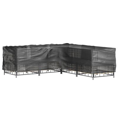 vidaXL 2 db L-alakú kerti bútorhuzat 16 fűzőlyukkal 285x285x70 cm