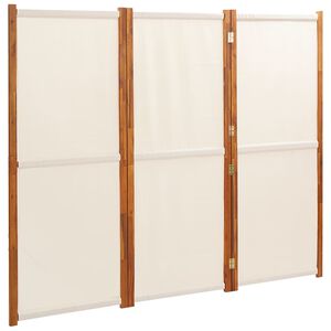 vidaXL feh&eacute;r 3 paneles t&eacute;relv&aacute;laszt&oacute; 210 x 180 cm