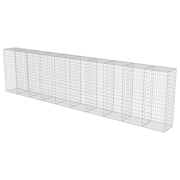 vidaXL horganyzott ac&eacute;l gabion fal fed&eacute;llel 600 x 50 x 150 cm