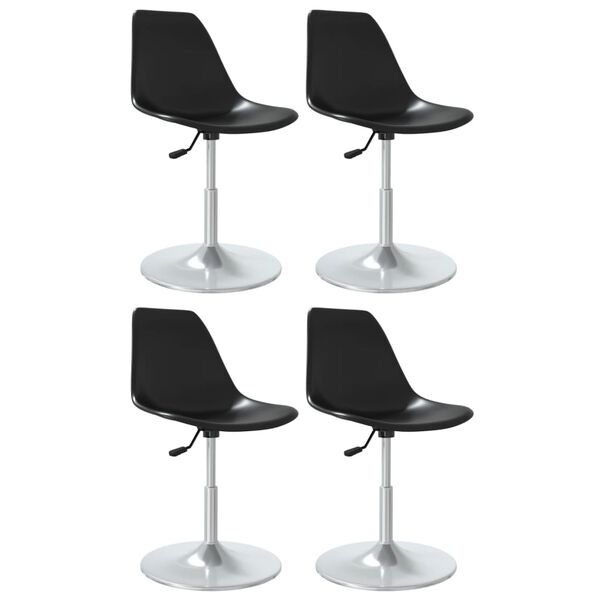 vidaXl 4 db fekete polipropil&eacute;n forg&oacute; &eacute;tkezősz&eacute;k