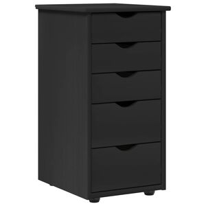 vidaXL Cabinet Fekete 34 x 39 x 61,5 cm T&ouml;m&ouml;r fenyőfa