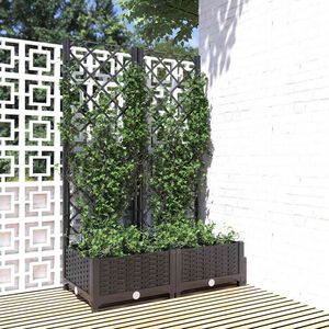 vidaXL fekete kerti vir&aacute;gl&aacute;da r&aacute;ccsal 80x40x121,5 cm PP