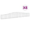 vidaXL 8 db &iacute;ves horganyzott vas gabion kos&aacute;r 400x30x40/60 cm