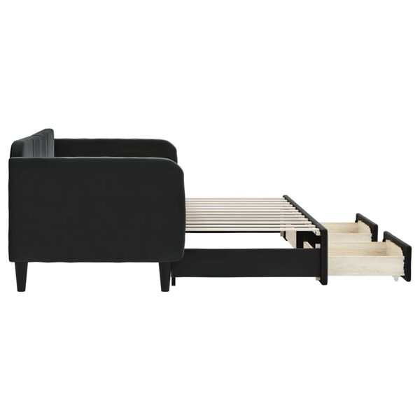 vidaXL fekete kih&uacute;zhat&oacute; b&aacute;rsony heverő fi&oacute;kkal 80 x 200 cm