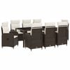 vidaXL K&uuml;lt&eacute;ri &eacute;tkező szett 9 pcs Barna &eacute;s Kr&eacute;mfeh&eacute;r 190 x 90 x 75 cm