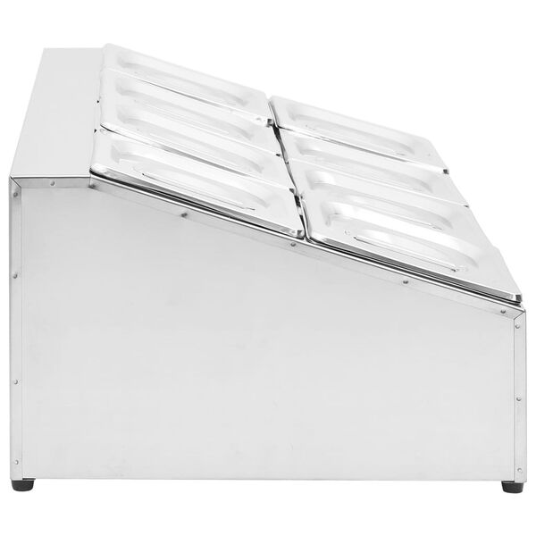 vidaXL rozsdamentes ac&eacute;l gasztronorm t&aacute;rol&oacute; 8 db GN 1/6-os ed&eacute;nnyel