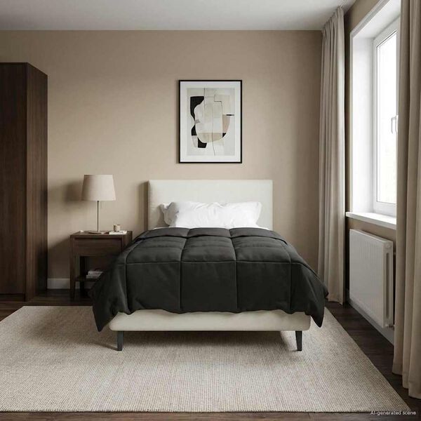 vidaXL Ny&aacute;ri Takarm&aacute;ny S&ouml;v&eacute;nyes Antracit 135 x 200 cm Mikrosz&aacute;l