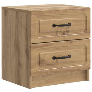 vidaXL &Eacute;jjeliszekr&eacute;ny K&eacute;zműves T&ouml;lgy 43 x 34,5 x 44,5 cm Szerelt Fa