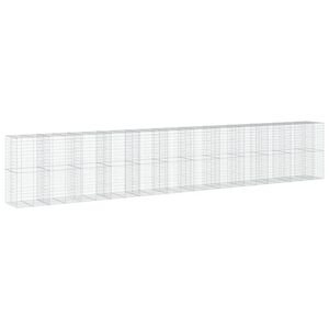 vidaXL horganyzott vas gabion kos&aacute;r fed&eacute;llel 1150 x 100 x 200 cm