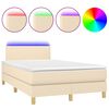 vidaXL kr&eacute;msz&iacute;nű sz&ouml;vet rug&oacute;s &eacute;s LED-es &aacute;gy matraccal 120 x 200 cm