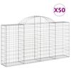 vidaXL 50 db &iacute;ves horganyzott vas gabion kos&aacute;r 200x30x100/120 cm