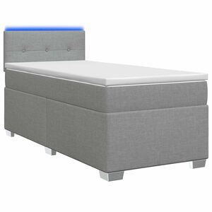vidaXL Boxspring &aacute;gy matraccal &eacute;s LED-del Vil&aacute;gossz&uuml;rke 90 x 190 cm