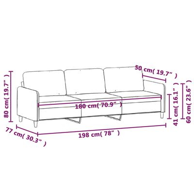 vidaXL 3 személyes sötétszürke bársony kanapé 180 cm
