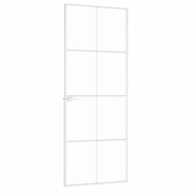 vidaXL fehér edzett üveg és alumínium vékony beltéri ajtó 76x201,5 cm