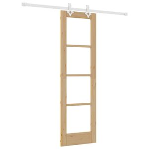 vidaXL Cs&uacute;sz&oacute; ajt&oacute; 61 x 198,5 cm T&ouml;m&ouml;r fenyőfa &eacute;s &uuml;veg Term&eacute;szetes