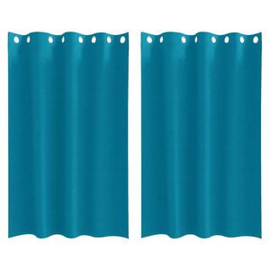vidaXL Fekete F&uuml;gg&ouml;ny Gyűrűkkel 2 pcs T&uuml;rkiz 175 x 140 cm Poli&eacute;szter