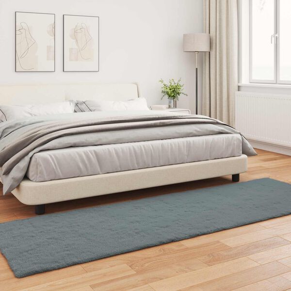 vidaXL Mű Ny&uacute;l Szőr Szőnyeg Olite Antracit 80 x 250 cm Poli&eacute;szter