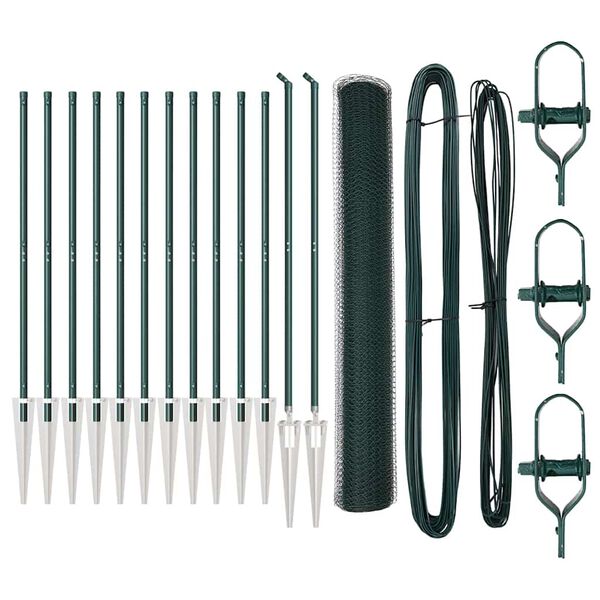 vidaXL Ker&iacute;t&eacute;soszlop Z&ouml;ld 25 x 1 m (25 mm h&aacute;l&oacute;) Ac&eacute;l