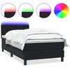 vidaXL fekete b&aacute;rsony rug&oacute;s &eacute;s LED-es &aacute;gy matraccal 100x220 cm
