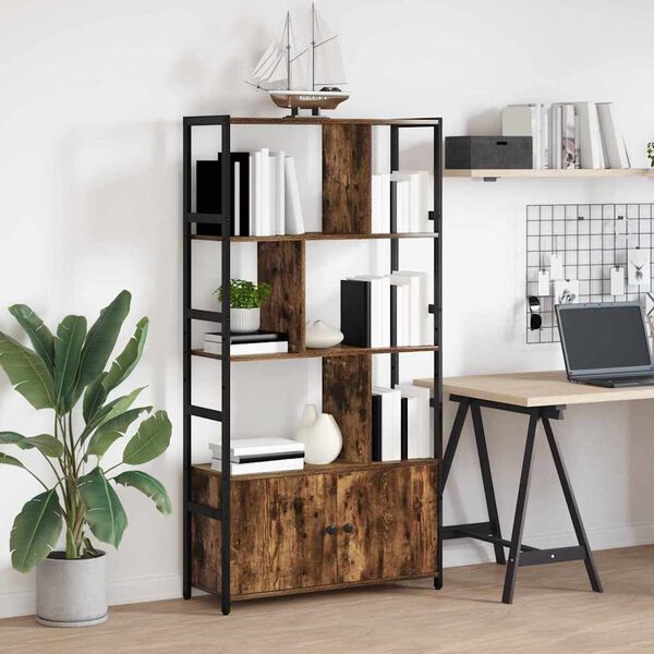 vidaXL K&ouml;nyvespolc F&uuml;st&ouml;lt t&ouml;lgy 80 x 30 x 155,5 cm Faanyag