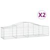 vidaXL 2 db &iacute;ves horganyzott vas gabion kos&aacute;r 200x50x40/60 cm