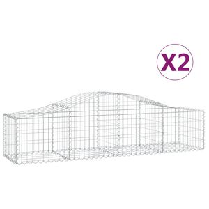 vidaXL 2 db &iacute;ves horganyzott vas gabion kos&aacute;r 200x50x40/60 cm