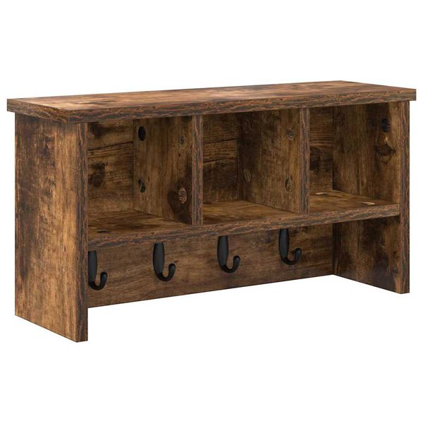 vidaXL Fali Kab&aacute;thorog polcokkal F&uuml;st&ouml;lt t&ouml;lgy 50 x 16 x 26 cm Faanyag