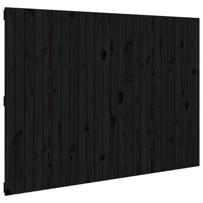 vidaXL fekete tömör fenyőfa fali fejtámla 159,5x3x110 cm