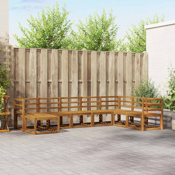 vidaXL K&uuml;lt&eacute;ri kanap&eacute; szett p&aacute;rn&aacute;val 8 pcs Term&eacute;szetes &eacute;s antracit