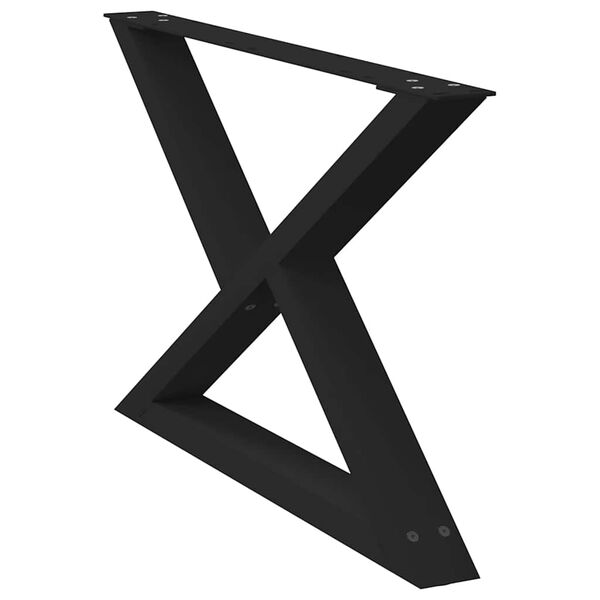 vidaXL 2 db fekete ac&eacute;l doh&aacute;nyz&oacute;asztal l&aacute;b 70 x (42-43,3) cm