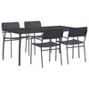 vidaXL &Eacute;tkezőgarnit&uacute;ra 5 db Antracit 165 x 80 x 72 cm Ac&eacute;l