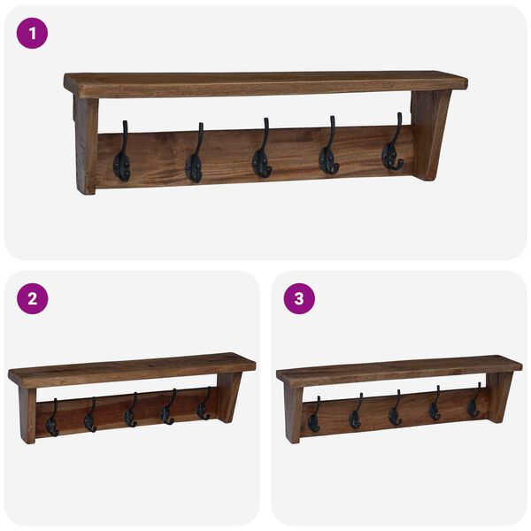 vidaXL Fogas Barna 50 x 10 x 14 cm T&ouml;m&ouml;r Mahag&oacute;ni Fa