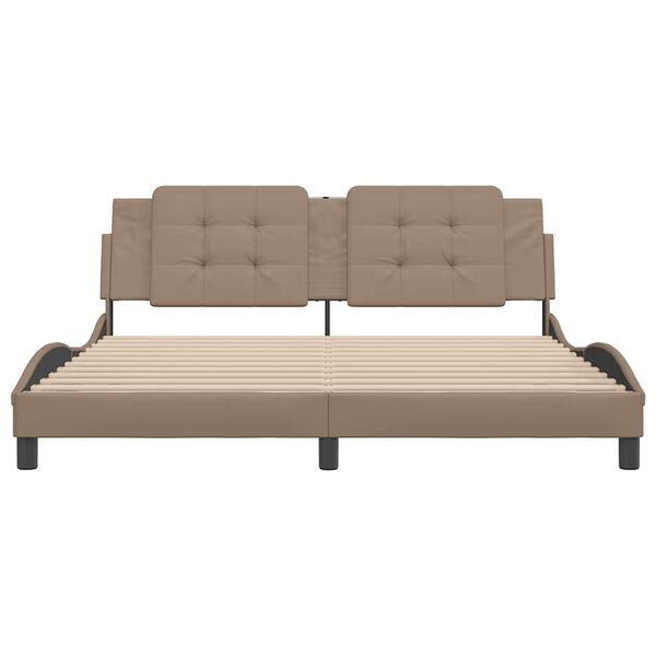 vidaXL cappuccino sz&iacute;nű műbőr &aacute;gykeret matrac n&eacute;lk&uuml;l Zadar 180x200 cm