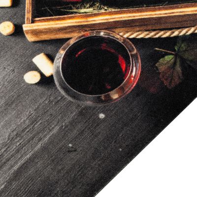 vidaXL mosható boros üveg mintás bársony konyhai szőnyeg 45x150 cm