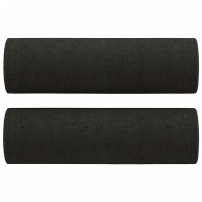vidaXL 2 személyes fekete szövet kanapé díszpárnákkal 120 cm