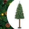 vidaXL Karcs&uacute; kar&aacute;csonyfa Z&ouml;ld 180 cm PVC &eacute;s t&ouml;m&ouml;r fenyőfa