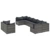 vidaXL 9 r&eacute;szes sz&uuml;rke polyrattan kerti &uuml;lőgarnit&uacute;ra p&aacute;rn&aacute;kkal