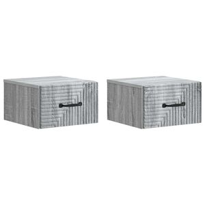 vidaXL Fali &eacute;jjeli szekr&eacute;ny 2 db Sz&uuml;rke Sonoma 34,5 x 33 x 20 cm