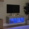 vidaXL szürke sonoma színű TV-szekrény LED-világítással 80x30x30 cm