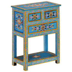 vidaXL t&uuml;rkiz t&ouml;m&ouml;r mang&oacute;fa t&aacute;lal&oacute;szekr&eacute;ny 55 x 30 x 76 cm