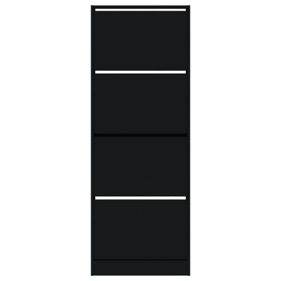 vidaXL fekete szerelt fa cipőszekrény 60 x 21 x 163,5 cm