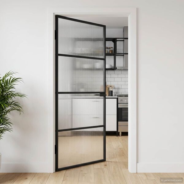 vidaXL Otthoni ajt&oacute; 102 x 201,5 x 3,5 cm Alum&iacute;nium &eacute;s Edzett &Uuml;veg